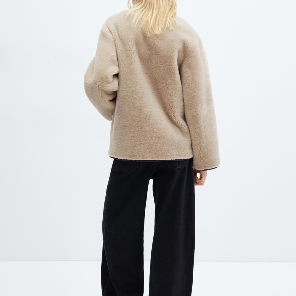 Mango Tan Shearling Jacket Cozy and Stylish - Picture 4 of 10